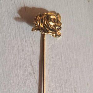 Gold Rose Flower Vintage 1980's Lapel Stick Pin